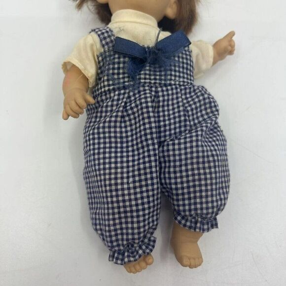 Vintage Gi-Go Toys Boy Doll Baby Gingham Blue Outfit Bean Bag My Pal 9" - Picture 3 of 11